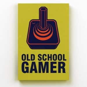 Placa decorativa de metal old school gamer