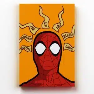 Placa decorativa de metal e agora spider