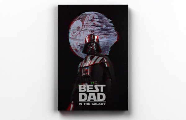 Placa decorativa de metal best dad in the galaxy