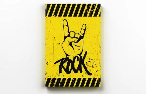 Placa decorativa de metal rock