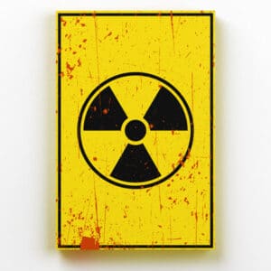 Placa decorativa de metal risco tóxico