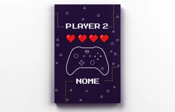 Placa decorativa de metal player1 e player2 x