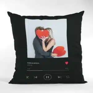 Capa de almofada com foto e música spotify