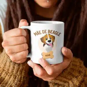 Caneca pet beagle com nome personalizável