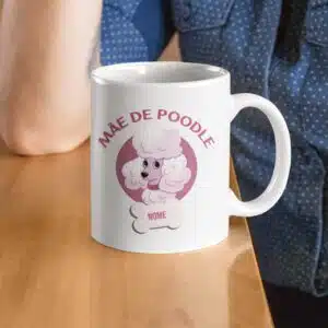 Caneca pet poodle com nome personalizável
