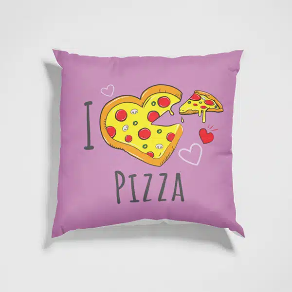 Capa de almofada i love pizza