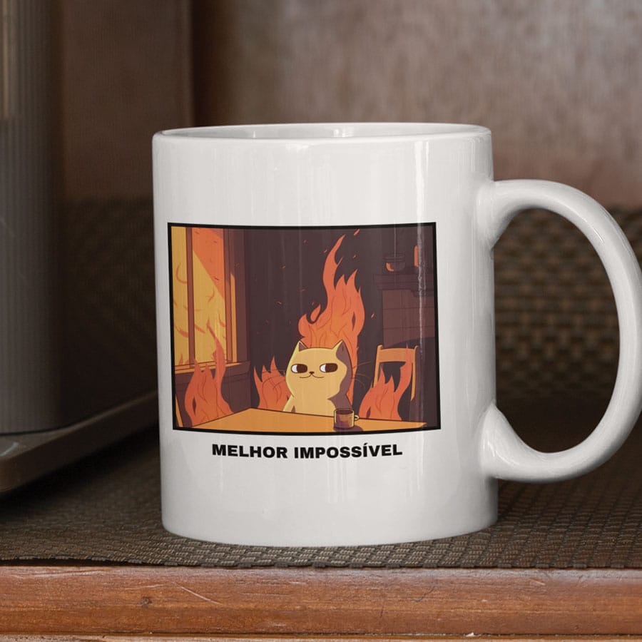 Caneca 325ml Namorados Meme Flork Cerâmina Envio Imediato